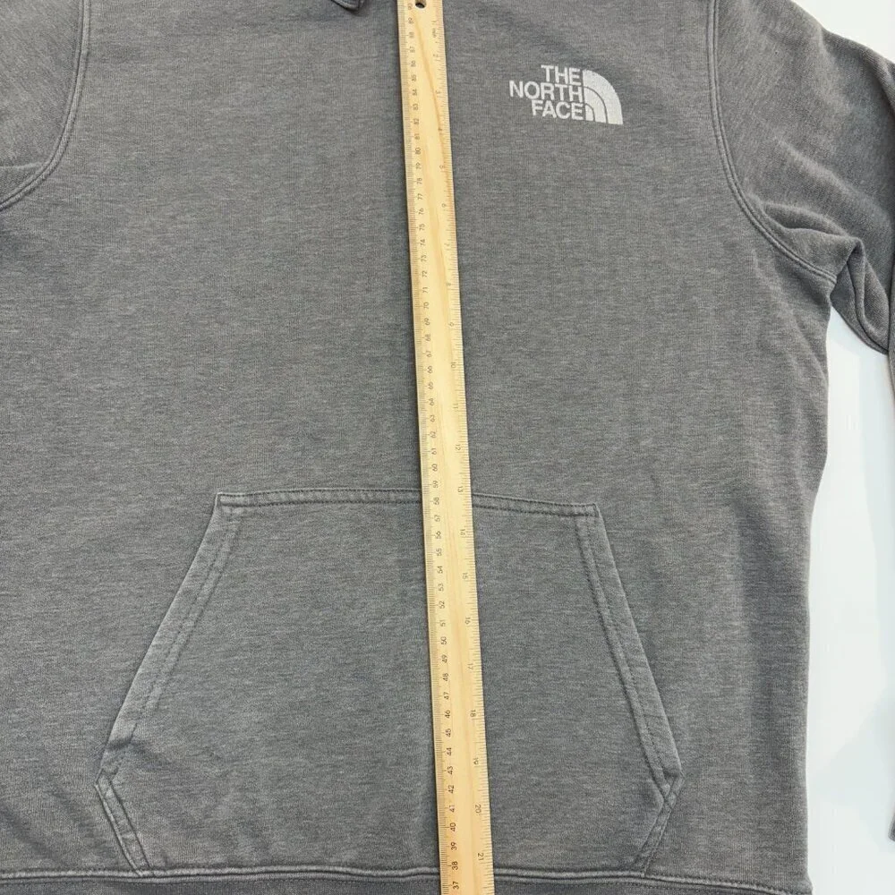 The North Face Box Logo Hoodie Distressed Faded Gray Men's M